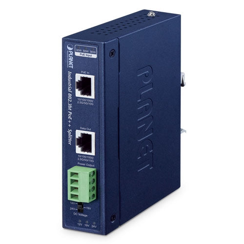 Planet IPOE-176S IP30, Industrial Single-Port 10Gbps 802.3bt PoE++ Splitter -