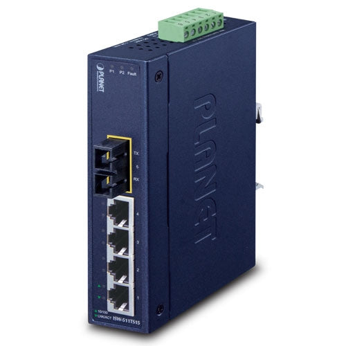 Planet ISW-511T IP30 Slim Type 4-Port Industrial Ethernet Switch + 1-Port 10