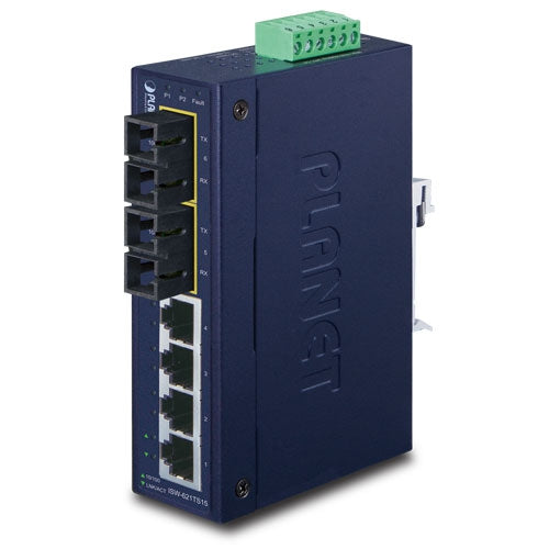 Planet ISW-621T IP30 Slim Type 4-Port Industrial Ethernet Switch + 2-Port 10