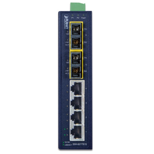 Planet ISW-621T IP30 Slim Type 4-Port Industrial Ethernet Switch + 2-Port 10