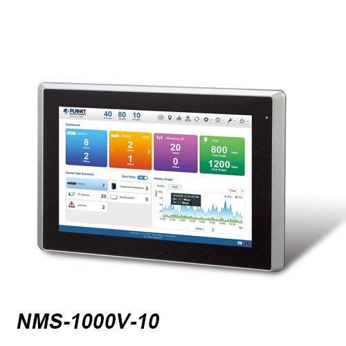Planet NMS-1000V-10 Universal Network Management Controller with 10" LCD Touch Screen