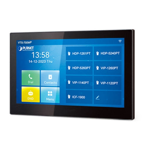 Planet VTS-700WP 7-inch SIP Indoor Touch Screen PoE Video Intercom with Built-in Wi-Fi