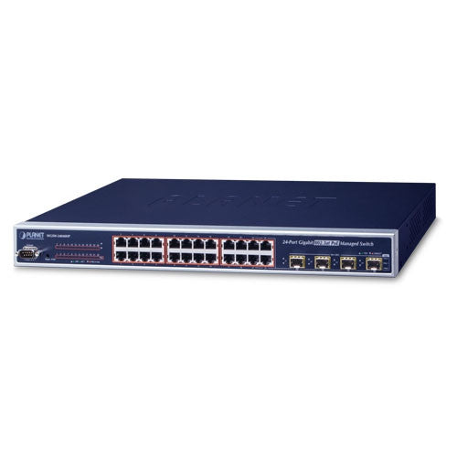 Planet WGSW-24040HP L2+/L4 24-Port 10/100/1000T 802.3at PoE with 4 shared 100/1000X SFP Managed Security Switch