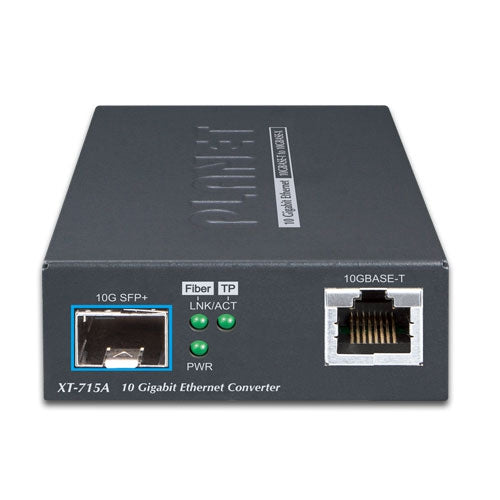 Planet XT-715A 10GBASE-T to 10GBASE-X SFP+ Media Converter (Copper port sup