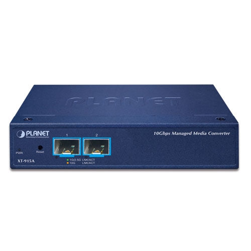 Planet XT-915A 2-Port 10G/1GBASE-X SFP+ Managed Media Converter(IPv4/IPv6 D