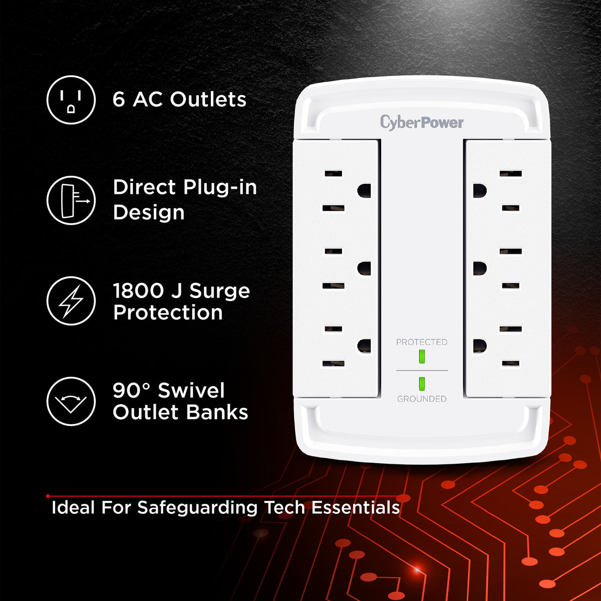 CyberPower CSB6WS Surge Protector