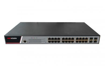 Hikvision DS-3E2528P(B) L2, Full managed, 24 Gigabit RJ45 PoE ports, 4 Gigabit