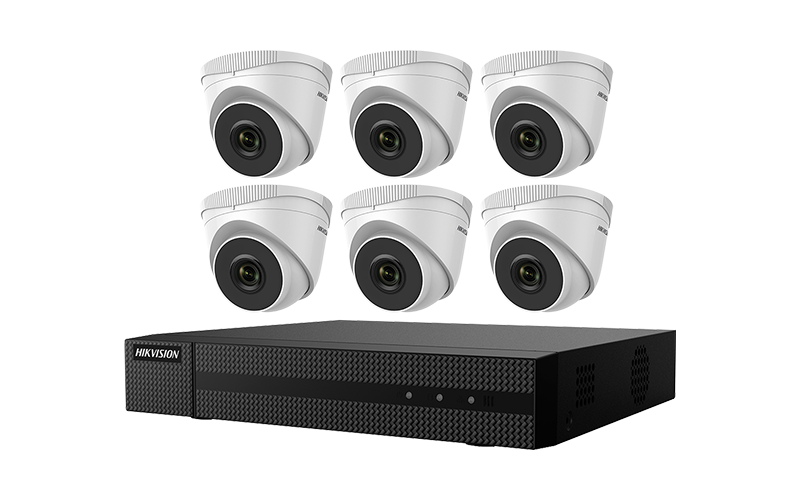 Hikvision EKI-Q82T26 Kit, Six 2MP Outdoor Turret Cameras with 2.8mm lens and 8ch