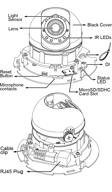 Vivotek FD8154 Internal diagram