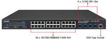 Planet GS-2240-24T4X 24-port 10/100/1000T + 4-port 10G SFP+ Web Smart Switch