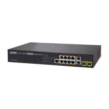 ACTi PPSW-0101 PLANET GS-4210-8P2T2S 8-Port Gigabit 802.3at Managed PoE Switch