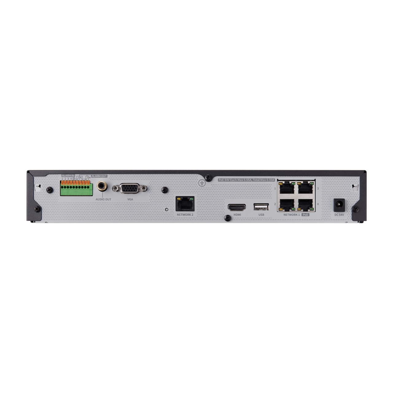 Hanwha XRN-420S-2TB 4K NVR (Intel based), 4CH with 4 PoE/PoE+ ports (PoE Budget 50W)