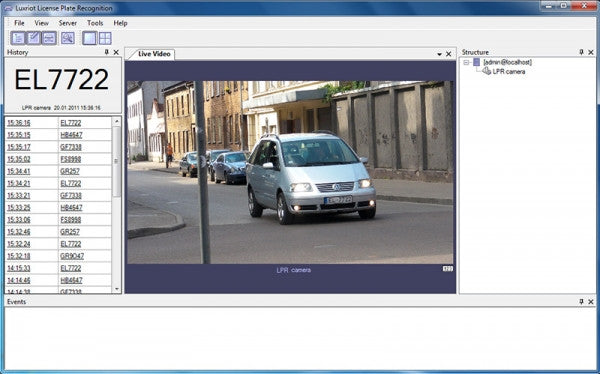 Luxriot LPR Software Screenshot 1