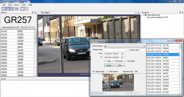 Luxriot LPR Software Screenshot 1