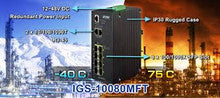 Planet IGS-10080MFT Industrial 8 Port 100/1000X SFP + 2-Port Gigabit Managed Switch
