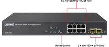 Planet WGSD-10020 L2+ 8-Port 10/100/1000T + 2 100/1000X SFP Managed Switch