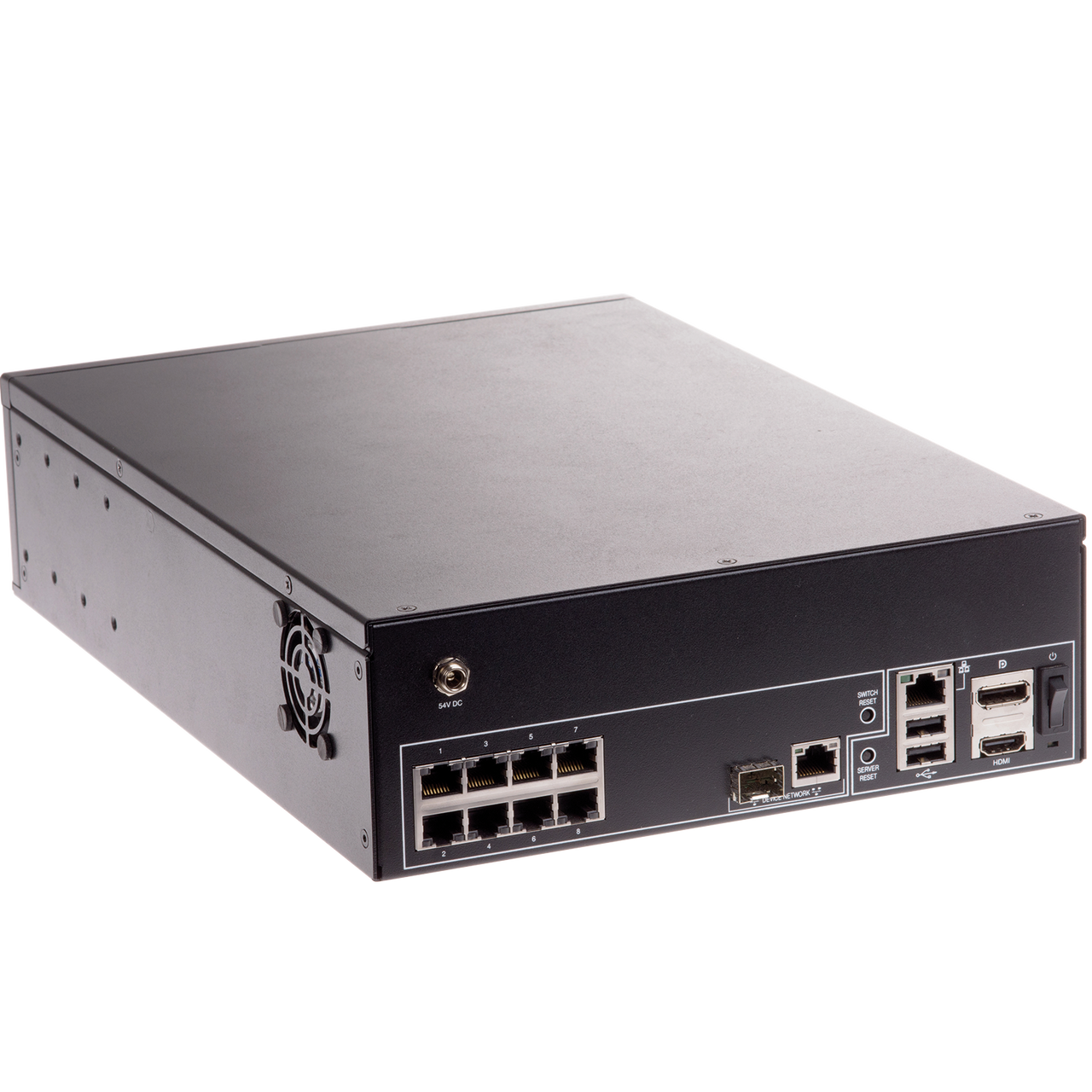 AXIS S2208 All-in-one recorder with integrated 8 channel PoE switch for high-definition surveillance