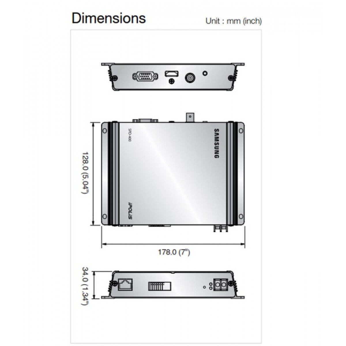 Samsung/Hanwha SPD-400 Dimensions