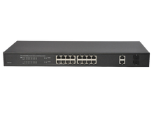 Hanwha SWT-P-162-480B 16 Port PoE+ Switch