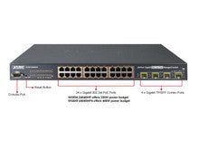 Planet WGSW-24040HP4 24-Port Gigabit PoE+ Managed Switch with 4 Shared SFP Ports